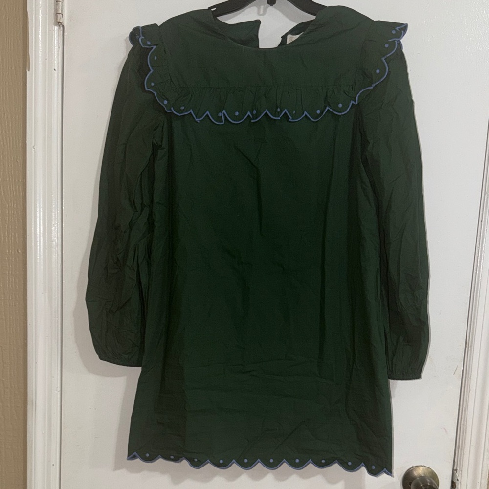 Corey Lynn Calter Green Dress with Blue Trim
